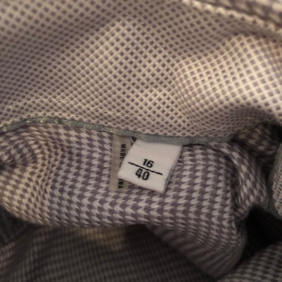 Bugatchi Long Sleeve Button down dress shirt gray houndstooth size 16 40 - Picture 5 of 6